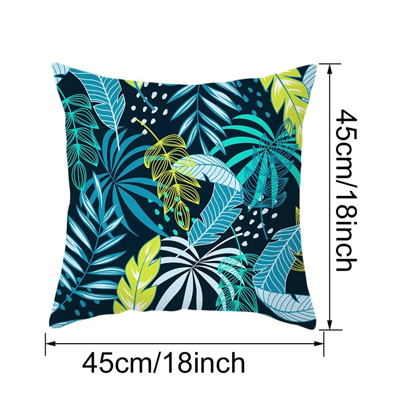 Тропические растения зеленые листья наволочка с цветочными узорами