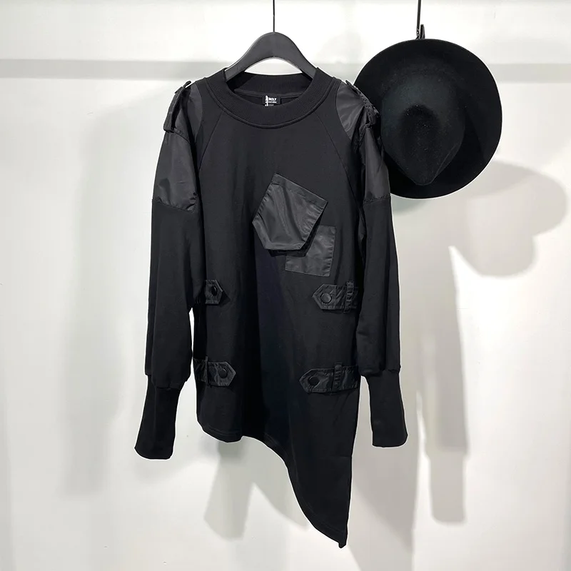 

Свитшот Seak Мужской Хлопковый, пуловер в готическом стиле, одежда для мужчин и женщин, однотонная черная Базовая рубашка, весна-осень