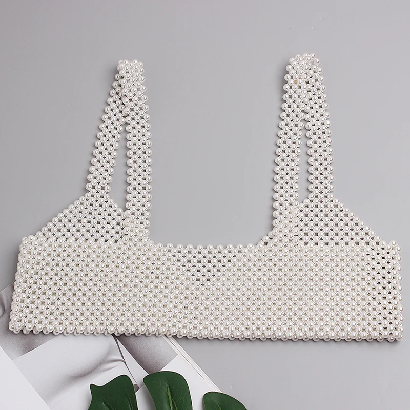 Women's Runway Fashion Pearl Knitted Vest Elastic Cummerbunds Female Dress Corsets Waistband Belts Decoration Wide Belt TB1658