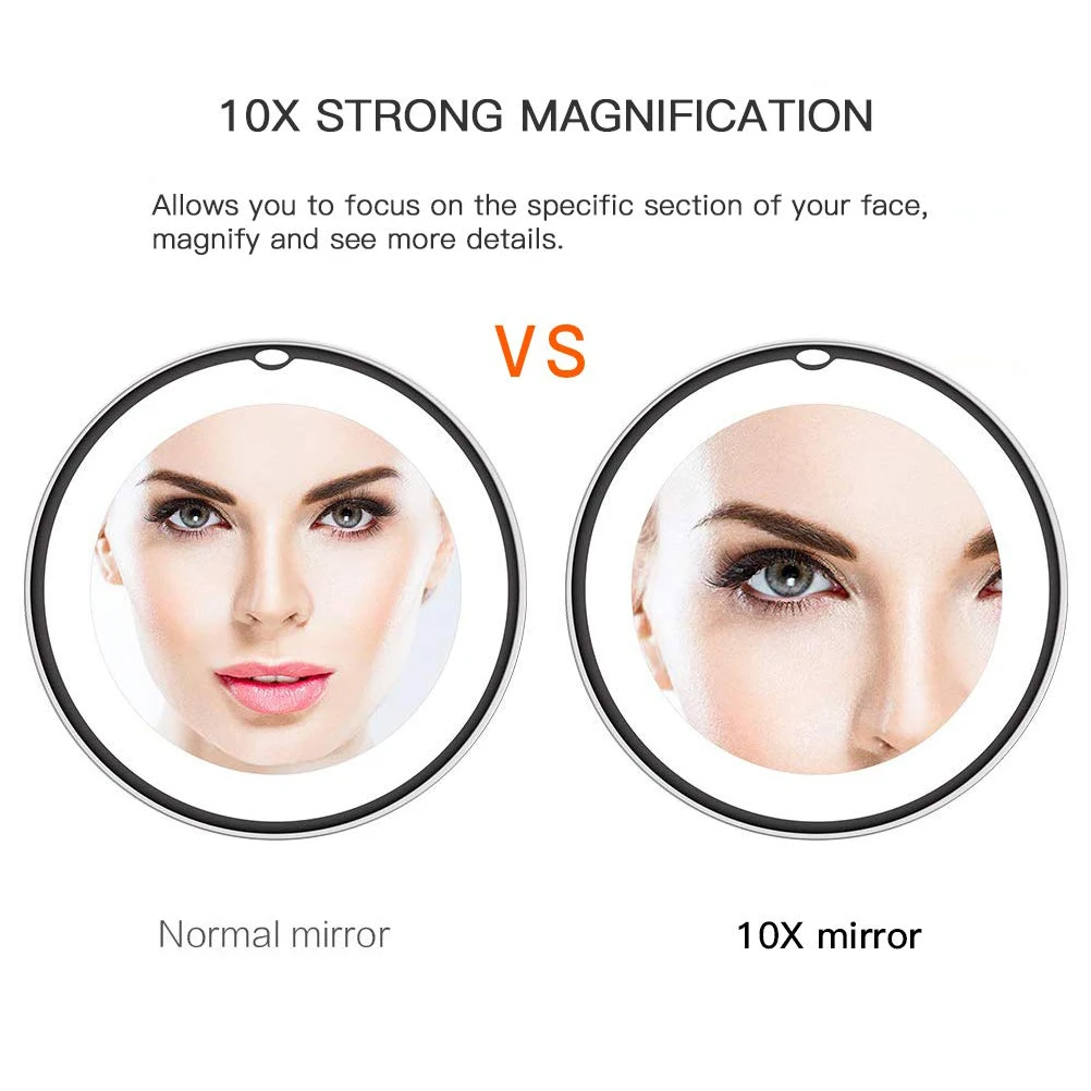 10 кратное увеличительное зеркало для макияжа светодиодный светильник