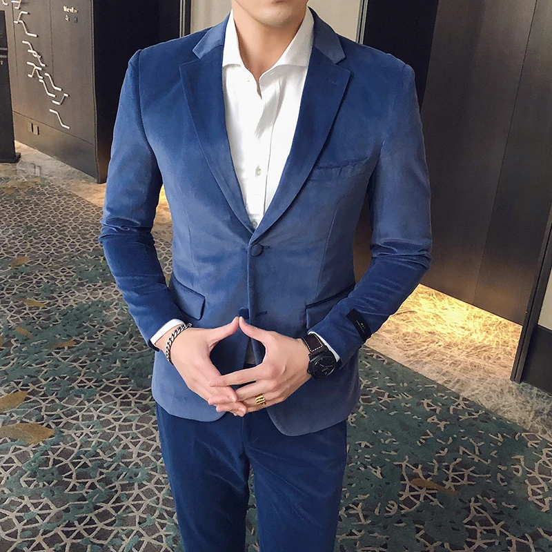 Мужской костюм в британском стиле красивый корейский Повседневный тонкий