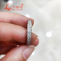 14k 18k white and yellow gold white moissanite ring 2 5mm square shape tension setting eternity band jewelry rings engagement