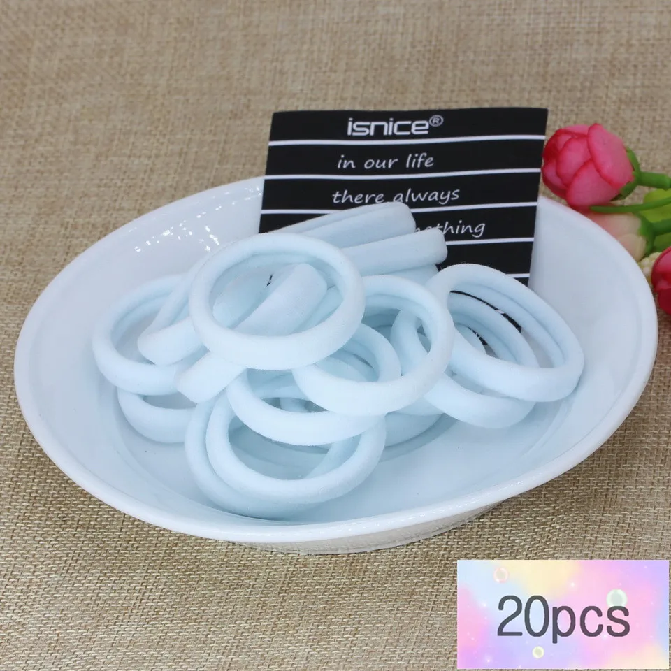 White 20pcs Женские украшения, головной убор, резинки для волос, резинки для волос для девушек, аксессуары для волос для женщин, резинки для волос, резинки - Цвет: White 20pcs
