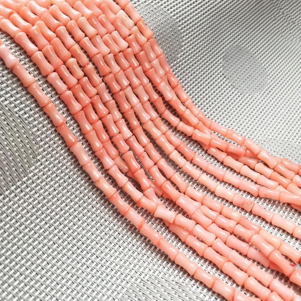 Модные бусины из натурального кораллового камня в форме кости разделители