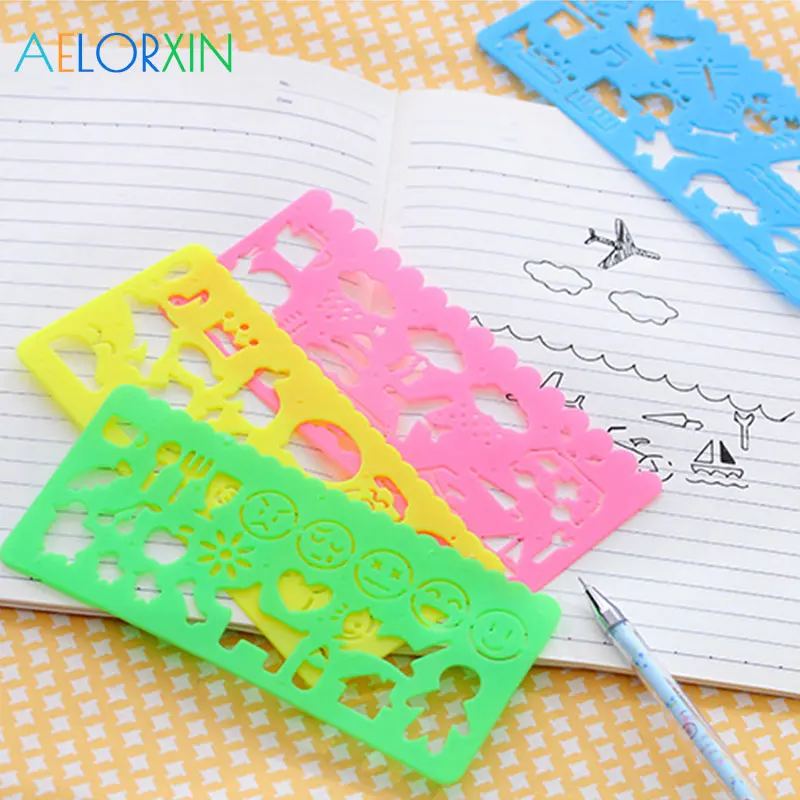 

4Pcs Kids Drawing Toys Drawing Board Template Plastic Ruler Art Craft Juguetes Learning Toys Educational Toys for Children Gifts