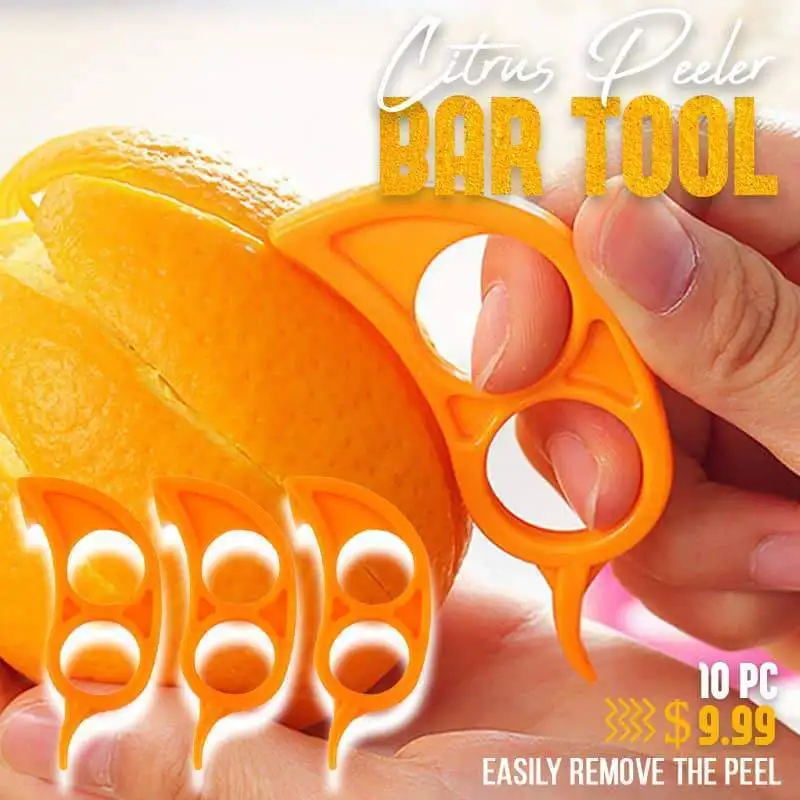 5/10pcs Citrus Peeler Bar Tool Orange Peeler Plastic Orange Lemon Practical Barker Mouse Style Orange Citrus Fruit Peeler