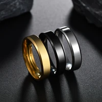 mixmax 100pcs stainless steel rings for women 6mm polished black gold silver plated fashion mens jewelry ring wholesale lots