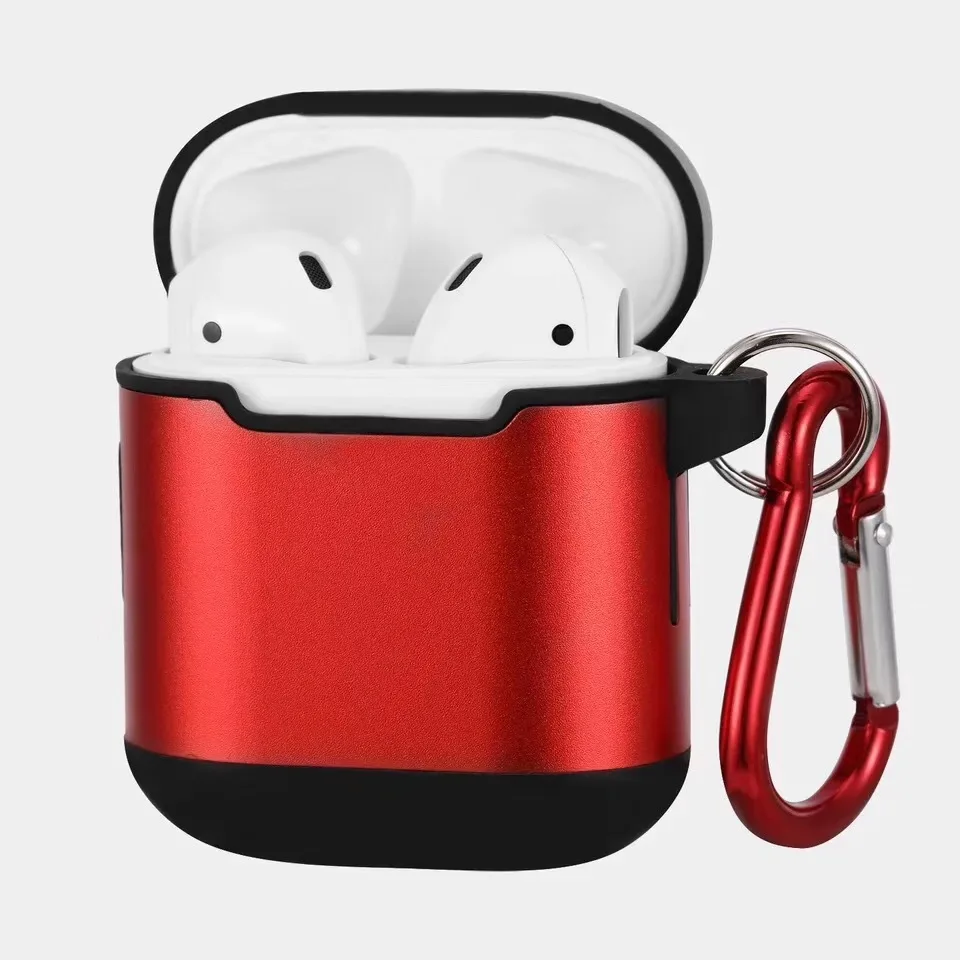 Металлический и силиконовый чехол для наушников Bluetooth AirPods1/2 два в одном защита от