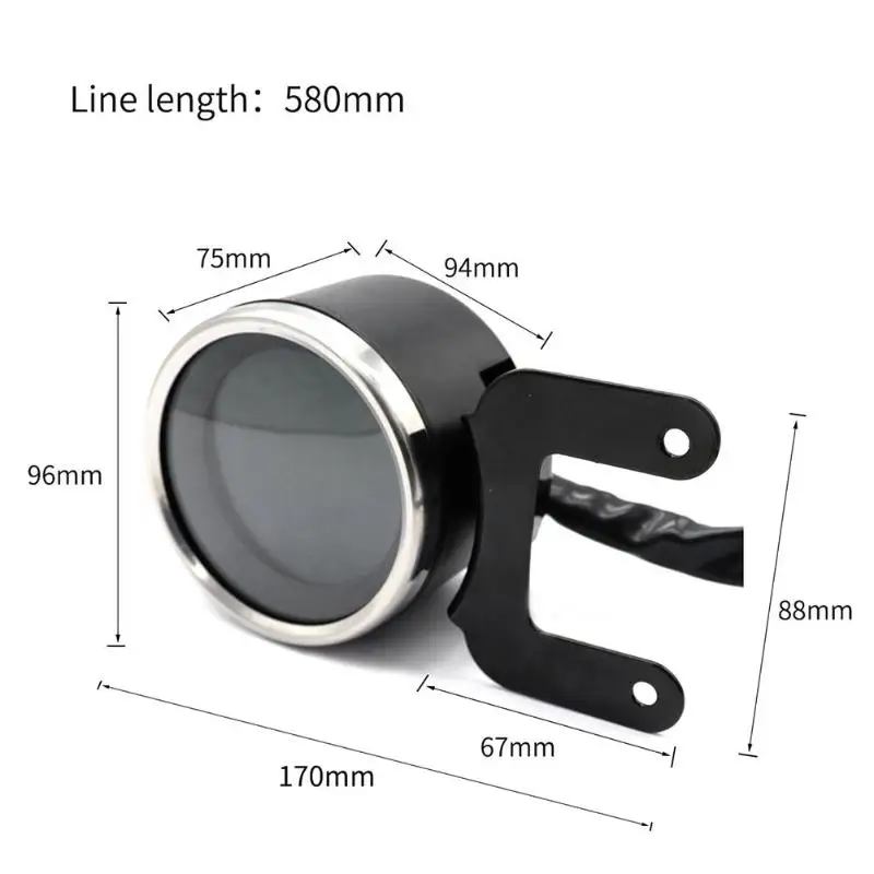 

VODOOL 12V Motorcycle Speedometer Tachometer Odometer LCD Digital Display Water Temp Fuel Gauge Motorbike Instrument Accessories