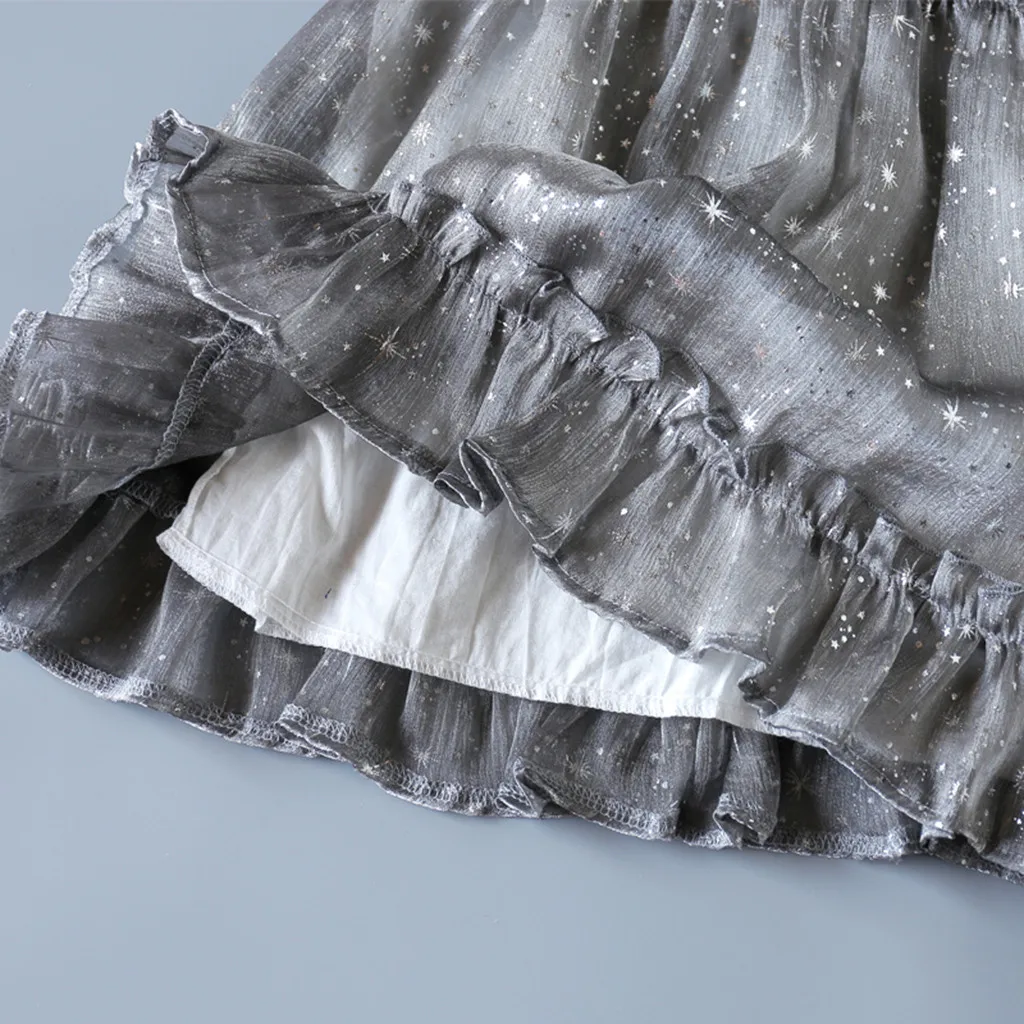 Новинка 2020 весенне-летнее платье для девочек детское фатиновое с оборками и