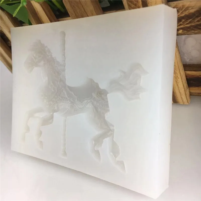 DIY карусель Pegasus силиконовая форма ручной помадной формы для торта украшение