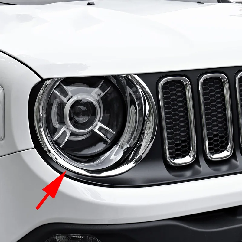 

Хромированная крышка головного светильник для Jeep Renegade BU 2015-2018, аксессуары