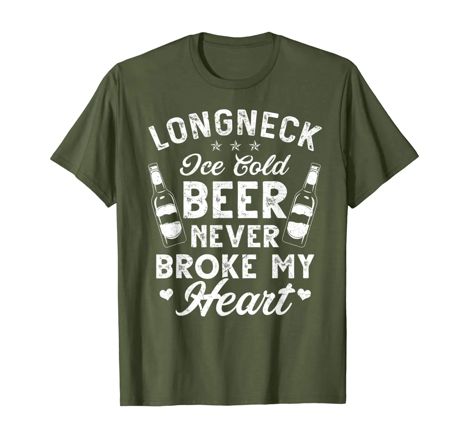 

Longneck Ice Cold Beer Never Broke my Heart beer T-Shirt