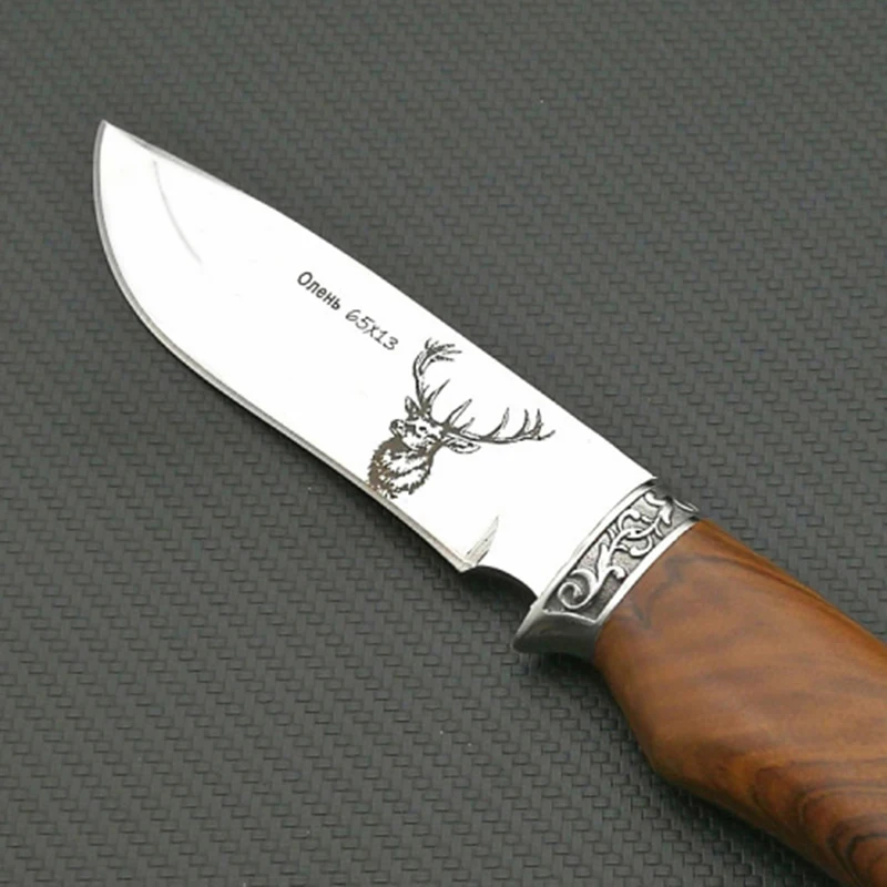 ToughKeng 440C охотничьи ножи из нержавеющей стали с фиксированным лезвием, Wenge с деревянной ручкой, нож для выживания на открытом воздухе, дикий олень