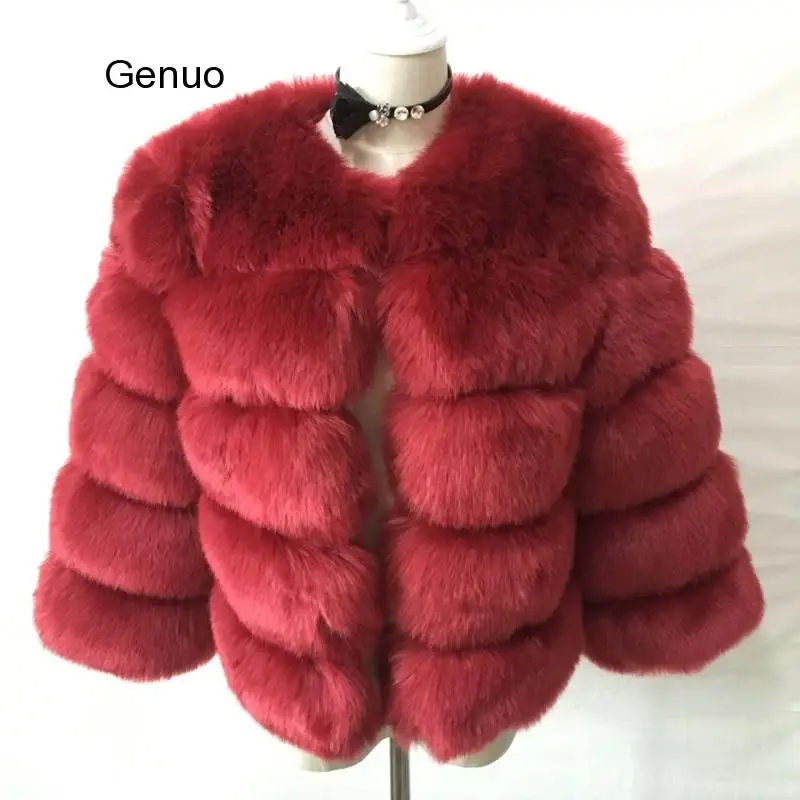 Куртка женская короткая из искусственного синего лисьего меха зимняя шуба |