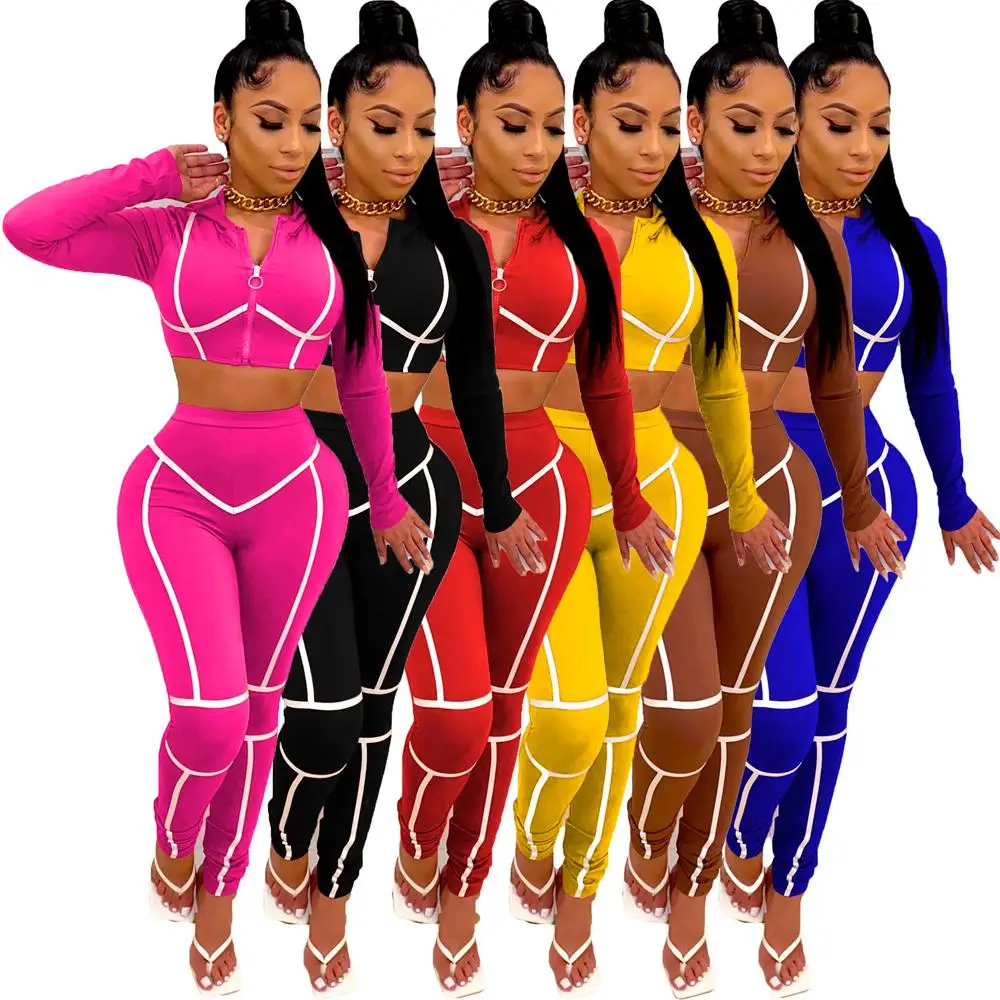 

Женские спортивные штаны, комплект из 2 предметов, осенняя одежда 2020, толстовка с длинным рукавом, укороченные топы и брюки, спортивный костю...