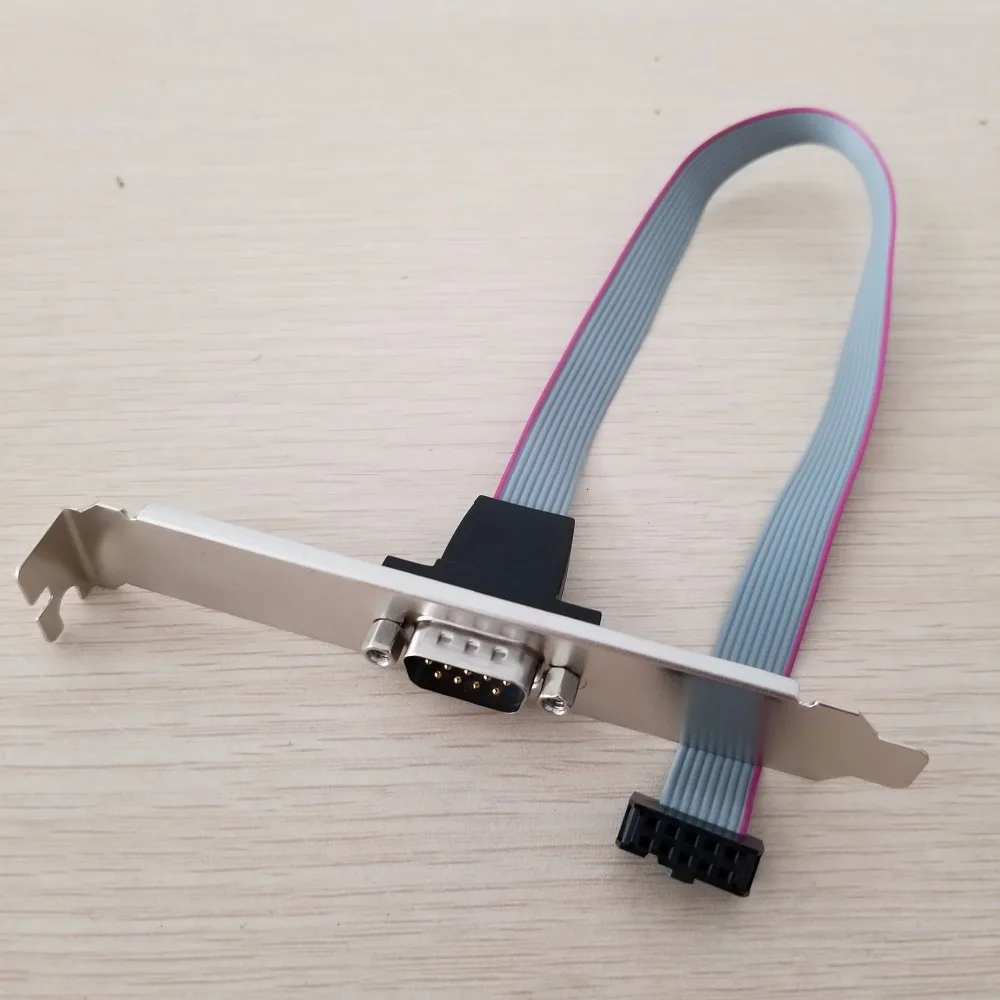Motherboard 10Pin Female to DB9 RS232 9Pin Male Serial Port Full-Height Profile Rear Bracket Cable Cord 26cm For Printer | Компьютеры и