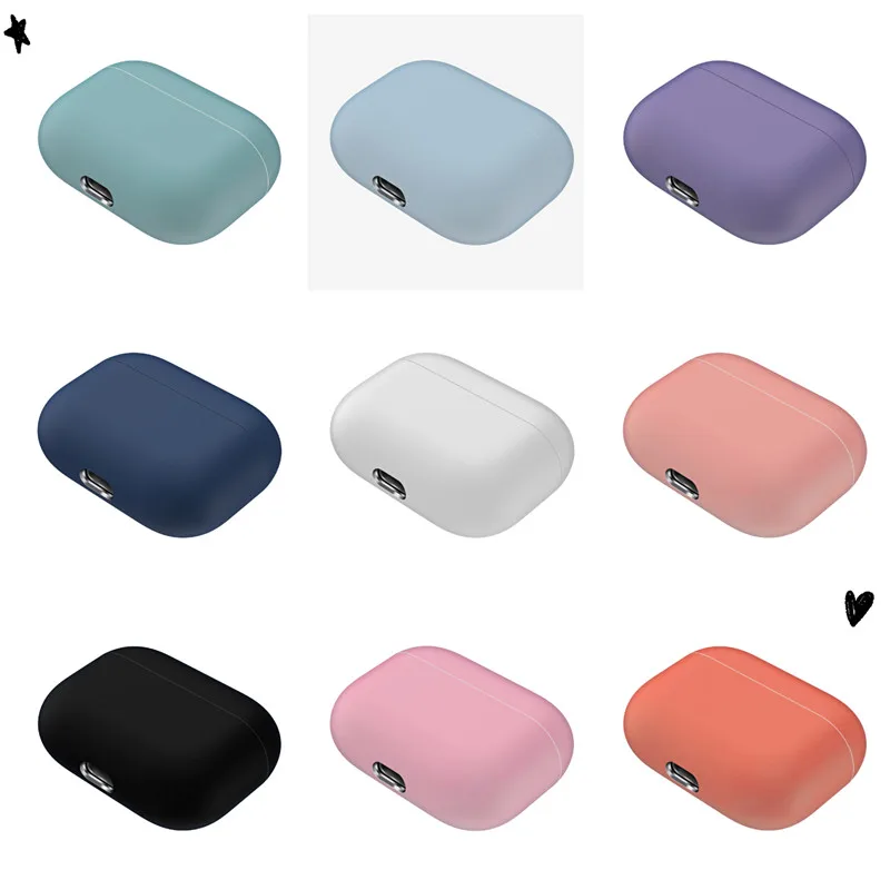 KJOEW Мягкая силиконовая однотонная цветная Крышка для Apple AirPods3 Pro Чехол наушников