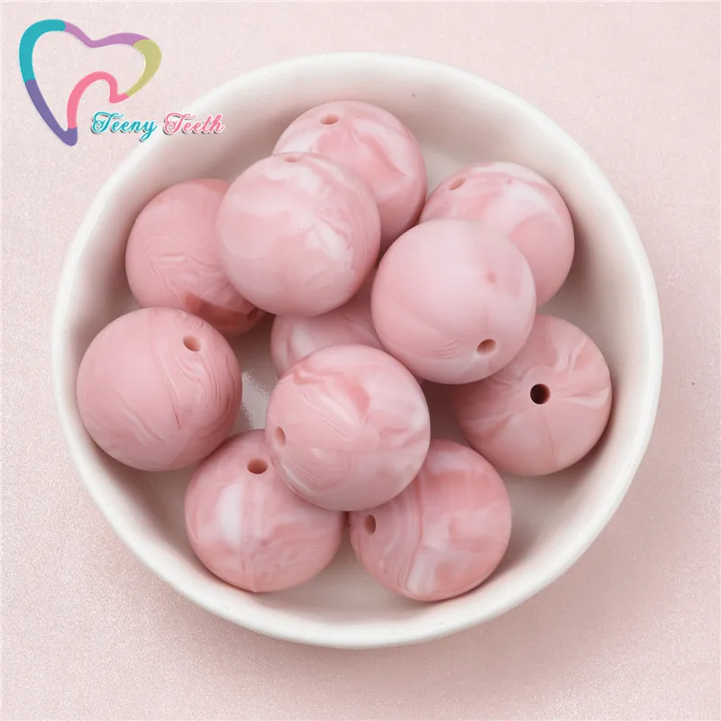 10 шт. мраморные розовые Силиконовые Круглые Бусины 9 19 мм серия мраморных цветов