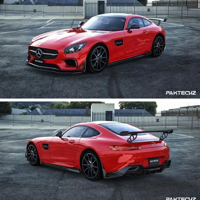 

Suitable for Amg Benz Gts Refit Paktechz Carbon Fiber Front Wind Knife Side Skirt and Rear Lip Tail