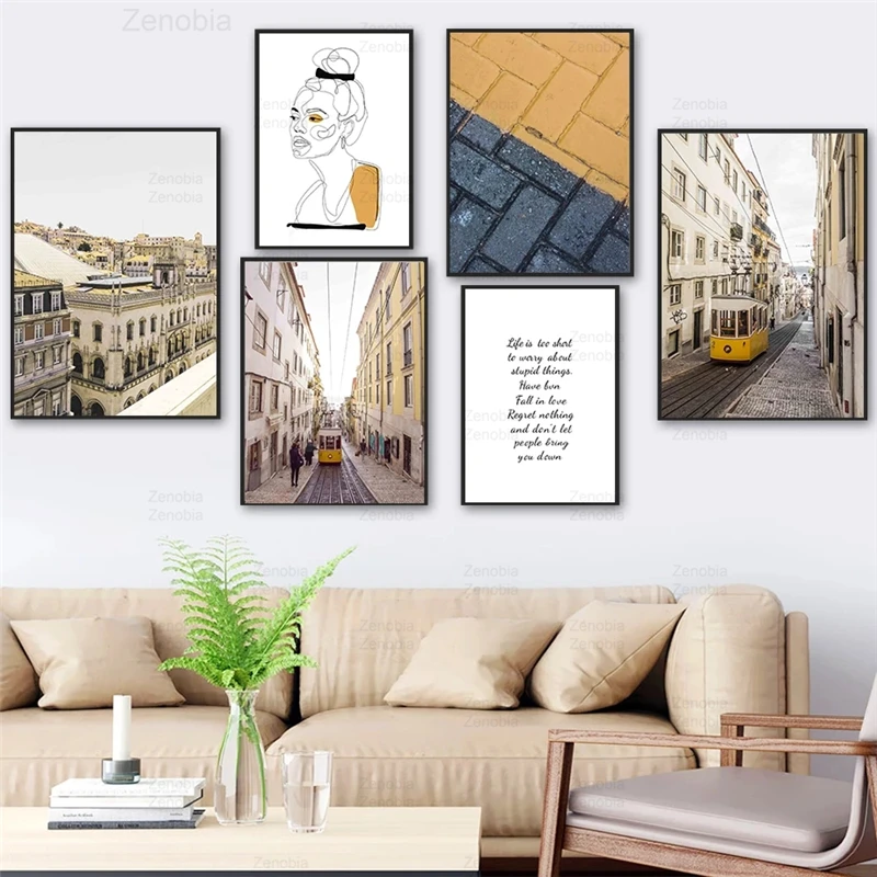 

St. Petersburg Tram Street Canvas Painting Quotes Abstract Wall Art Modular Hd Posters and Prints Pictures for Living Room Decor