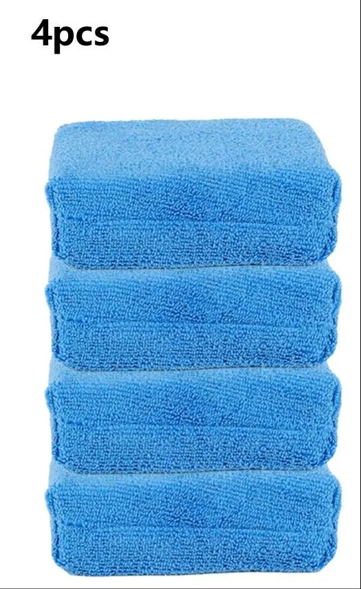 

4/8 PCS Blue Microfiber Applicator Sponge Pads Car Wash Wax Polish 12x8x3.5cm Car Cleaning Tools For Evenly Applying Wax