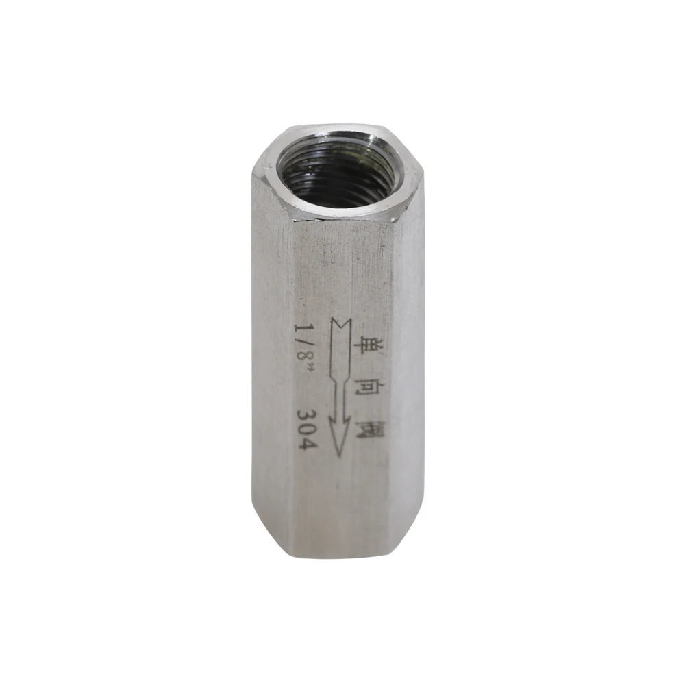 

1pcs 1/8" Inch Female Thread In-line Check Valve SS304 Stainless Steel One-way Full Port Non-return Valve for Water Oil Gas