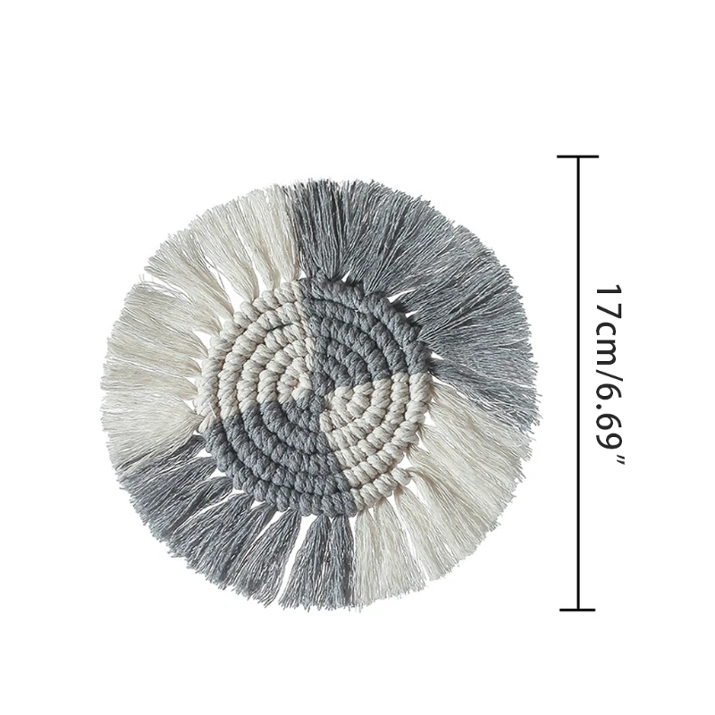 

Хлопковая оплетка подставка для чашки макраме ручной работы в богемном стиле нескользящий коврик для чашки