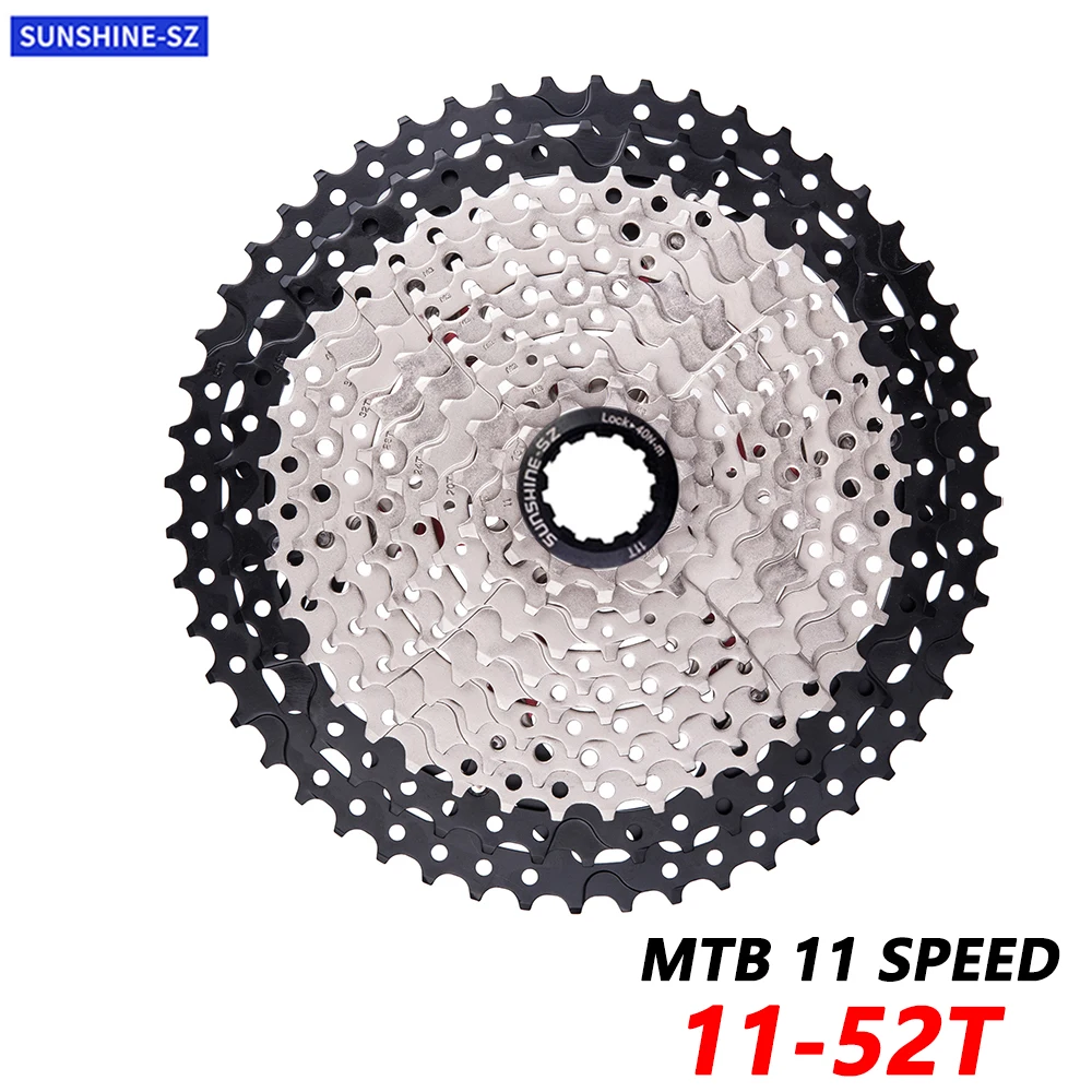 

SUNSHINE MTB 11 speed 52T Cassette 11S11-52T 11V K7 Wide Ratio Freewheel Mountain Bike Parts For M7000 M8000 M9000 XTR X1 NX XX1