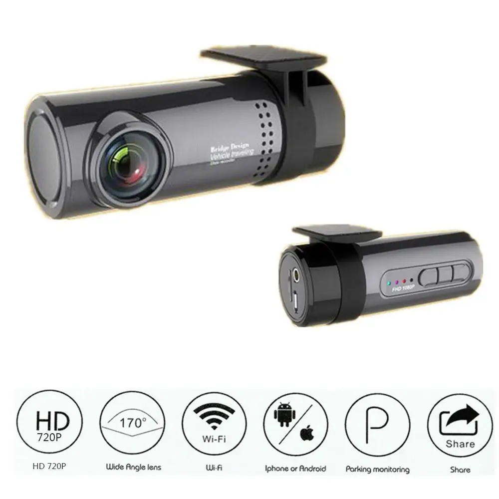 Новый обновленный мини видеорегистратор 720P HD с углом поворота 360 градусов WiFi