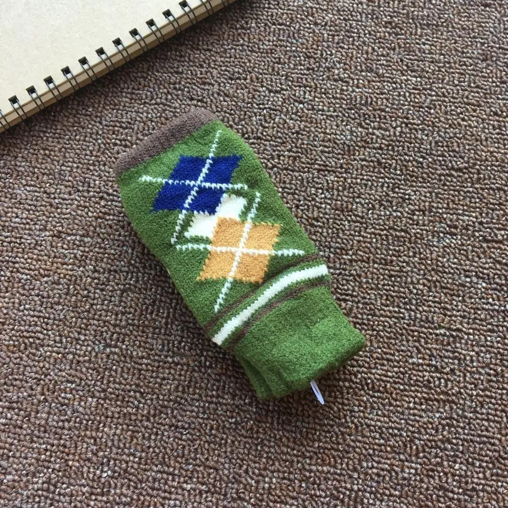 Женские зимние перчатки вязаные крючком из искусственной шерсти теплые митенки