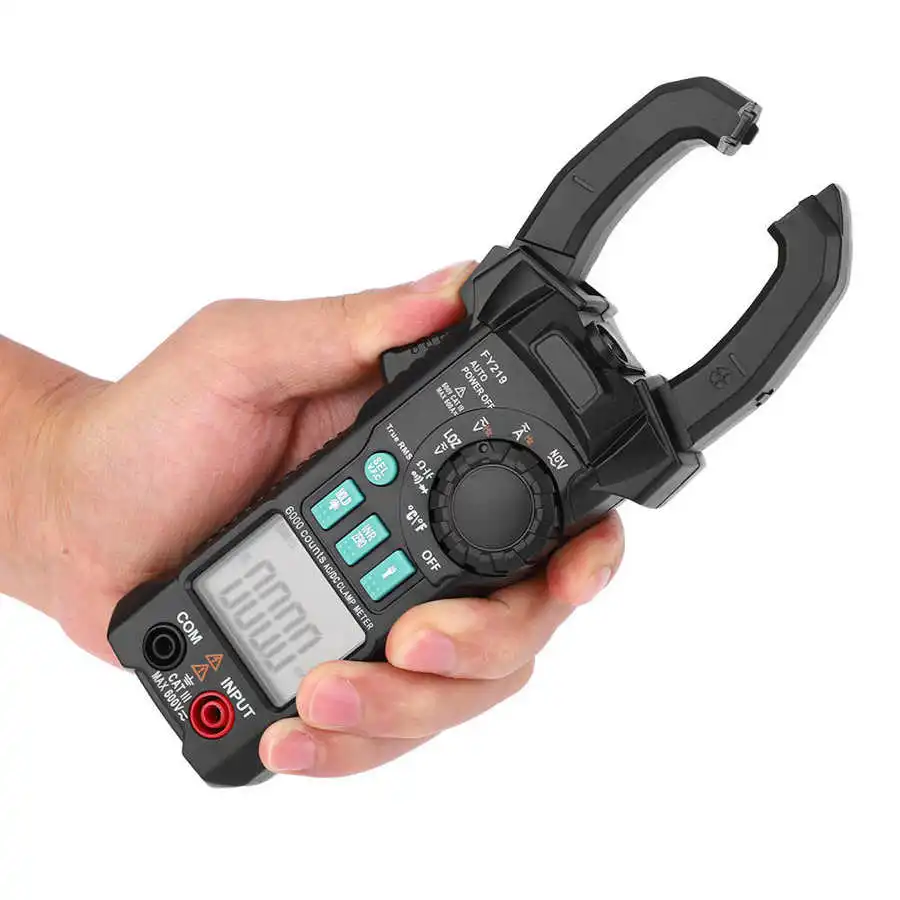 Измеритель-зажим FY219 с двойным дисплеем цифровой портативный токоизмеритель