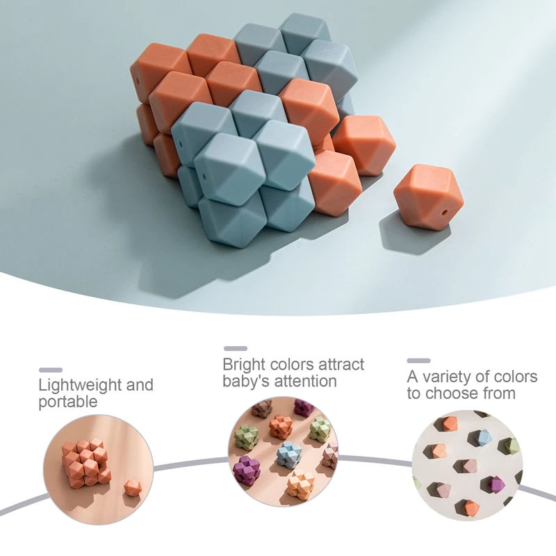 10 шт. шестигранные бусины из пищевого силикона 14 мм | Мать и ребенок