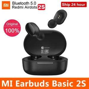 original xiaomi global version earbuds basic 2s bluetooth 5 0 touch control mi true tws earbuds gaming mode type c headphone free global shipping