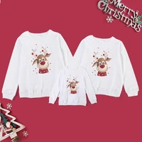 2021 christmas family matching sweaters cute deer father mother children cotton sweatshirts mom baby mommy and me xmas clothes