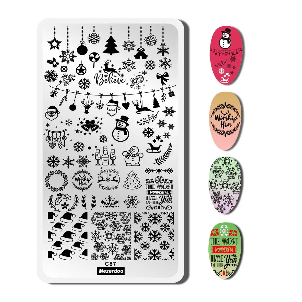 Рождественские наклейки со снежинками снеговиком Санта-Клаусом шаблоны с