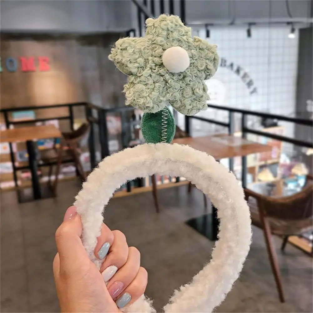 

Cute Sunflower Headband Funny Super Cute Plush Hair Band Color Love Wash Hair Accessories For Women