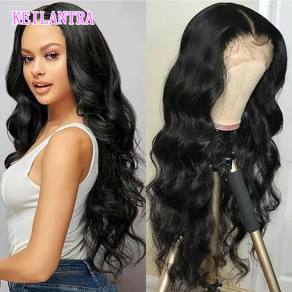 

32-дюймовые волнистые кружевные передние парики, Прозрачная Кружевная часть 13X1 T, парик из человеческих волос для женщин, 180 плотность, натура...