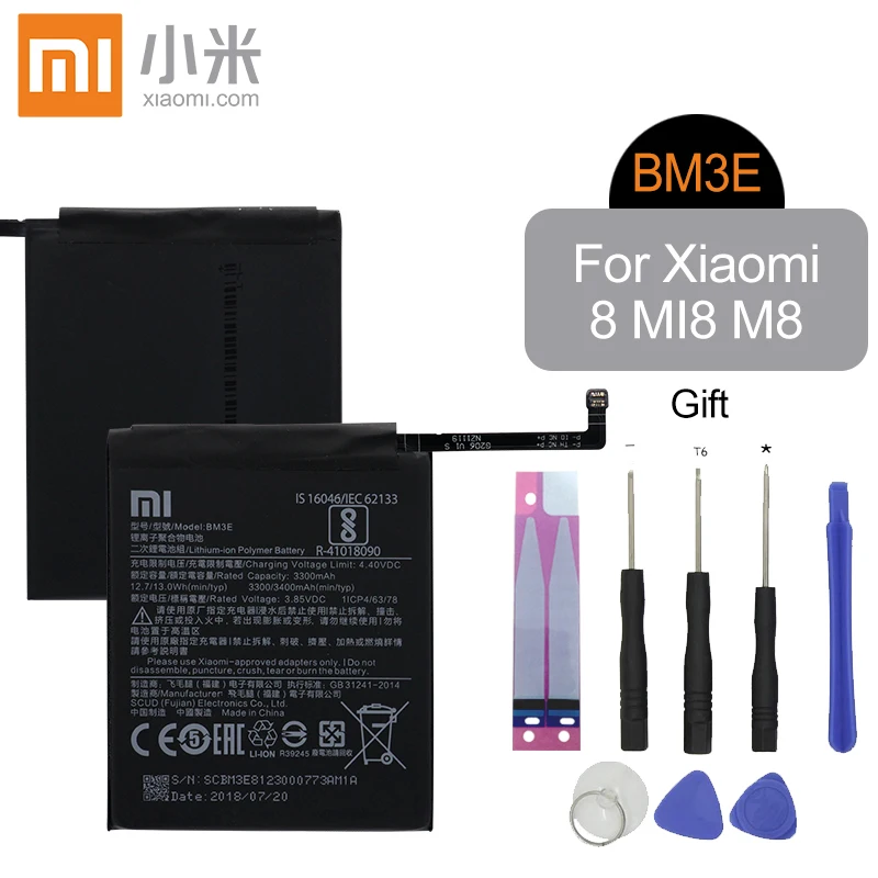 Аккумулятор для телефона Xiao mi BM22 для Xiaomi mi 5 5X mi 4C mi 6 mi 8 для Red mi Note 5A 5A Pro BM35 BM39 BN31 BM3E - Цвет: BM3E For Xiaomi Mi 8