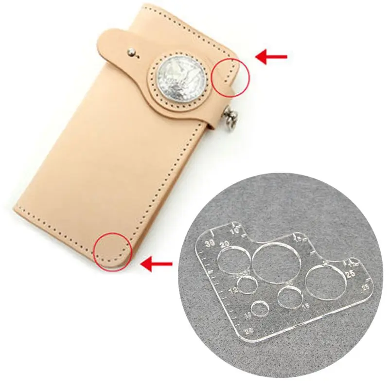 Прозрачный акриловый шаблон Круглый уголок строчка линейка трафарет кожевенное