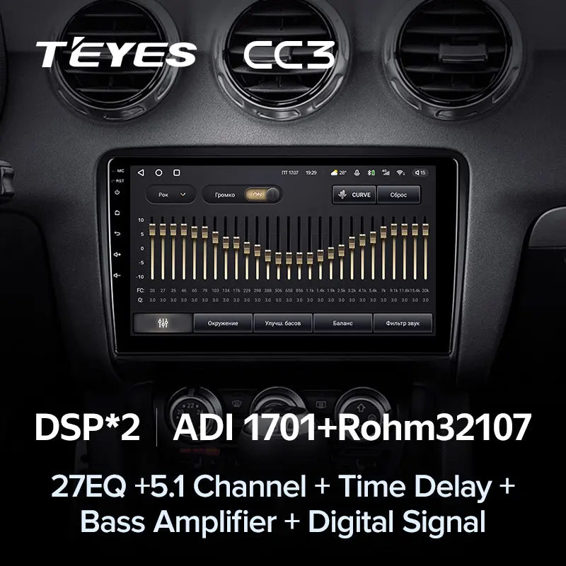 TEYES CC3 Штатная магнитола For Ауди ТТ Audi TT 2 8J 2006 - 2014 до 8-ЯДЕР 6 + 128ГБ 27EQ DSP