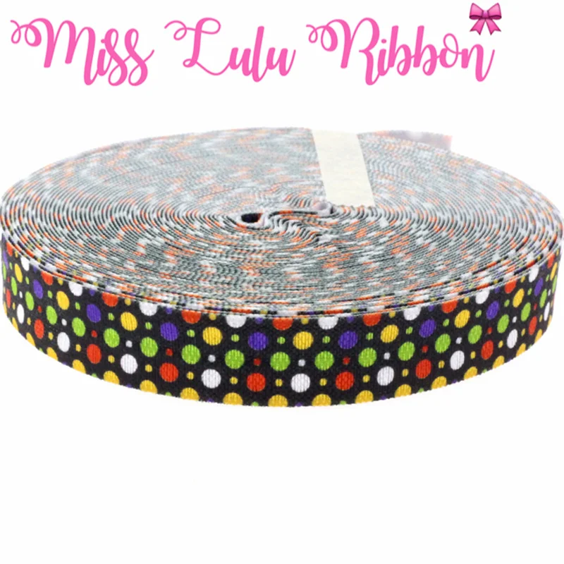 

Geometric Series Ribbon 5/8" 16mm Polka Dot Printed Stretched Ribbon 10 Yards Per Roll HT01-PG022-00914