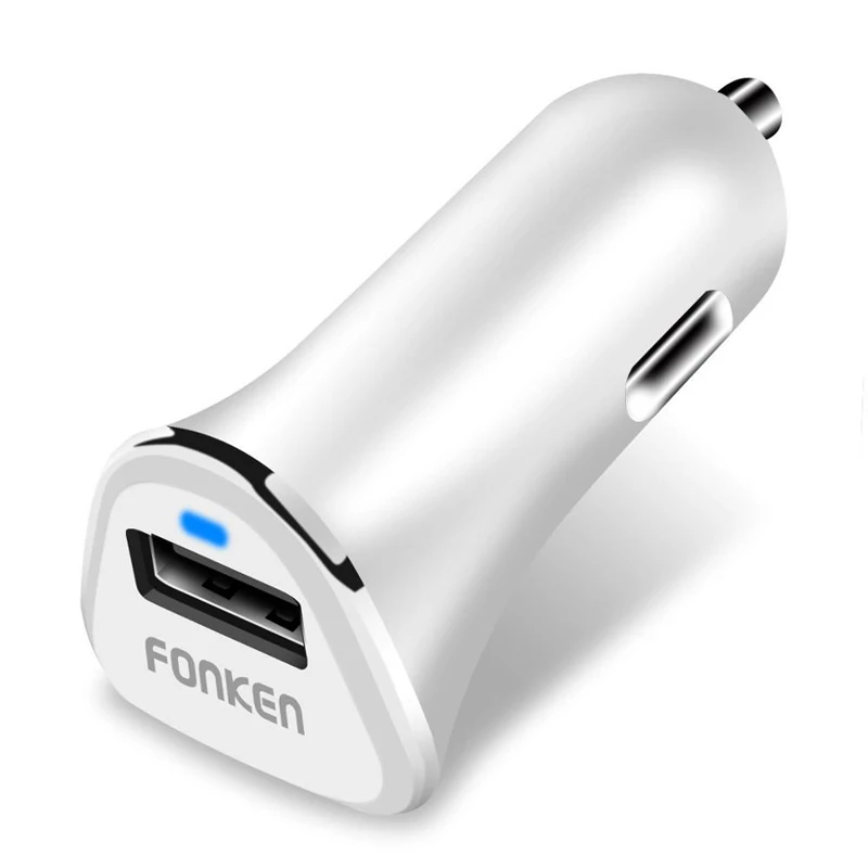 Автомобильное зарядное устройство FONKEN Quick Charge 3,0, зарядное устройство для мобильного телефона, портативное универсальное умное переключение, быстрое автомобильное зарядное устройство для samsung - Тип штекера: White