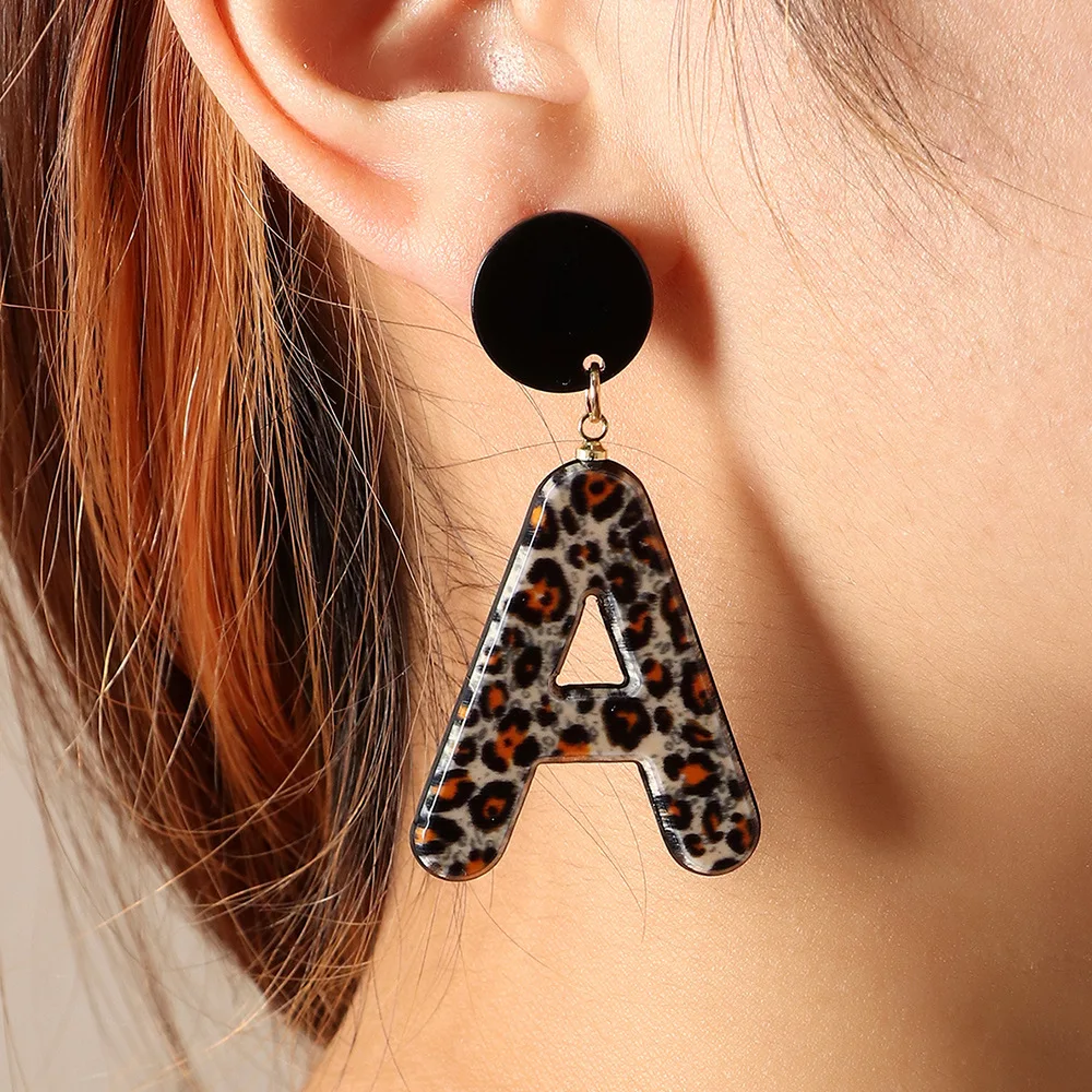 Модные Акриловые богемные серьги в стиле панк с леопардовым принтом для женщин
