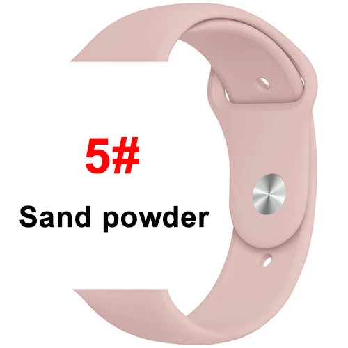 Спортивный мягкий силиконовый ремешок для Apple Watch, ремешок 44 мм, 40 мм, серия 5, 4, браслет для часов iWatch, ремешок 38 мм, 42 мм, 3, 2, 1, аксессуары - Цвет ремешка: 5 Sand Powder