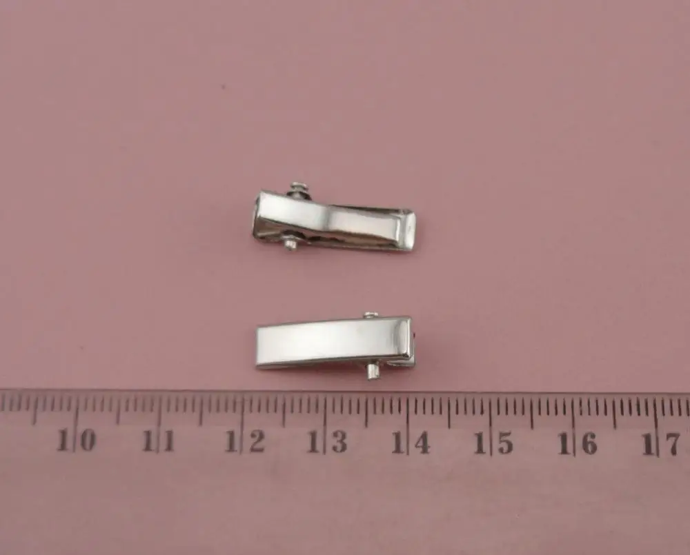 100PCS Silver 20mm Rectangle plain mini Metal Alligator Clips hair clip with teeth DIY hair jewelry,small hair barrettes hairpin