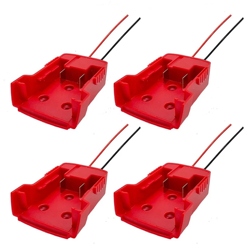 

4PCS Power Wheels Adapter for Mk M18 18V Power Wheels Battery Adapter M18 Adapter,12 Gauge Robotics (Red)