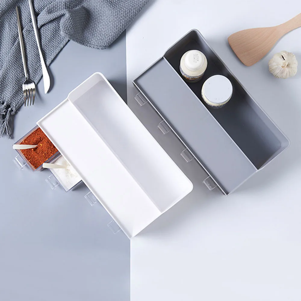 Multi-Function Spice Jar Seasoning Box Kitchen Rack Storage Utensils Supplies Salt Pepper Cumin Powder Seasoning Flavor Tools