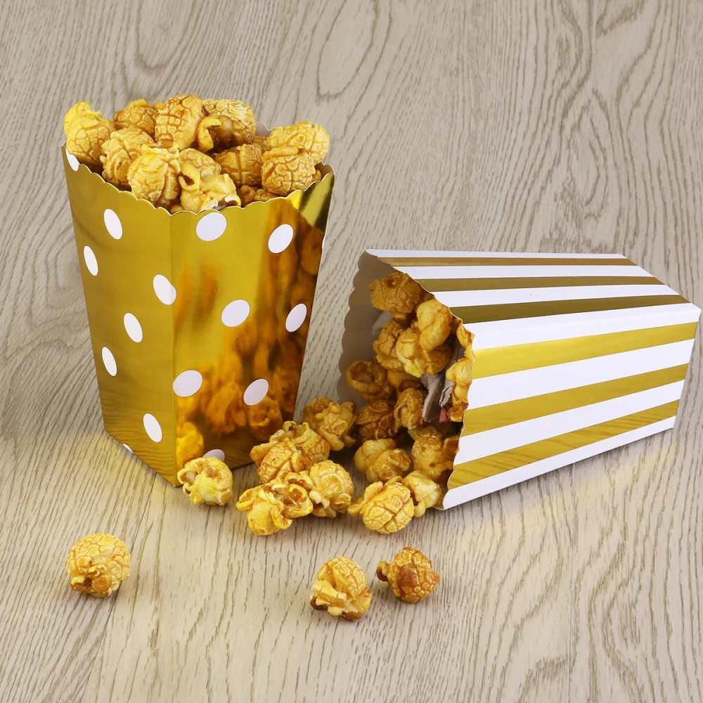 50 шт. попкорн Коробки модель жёлтого цвета Trio миниатюрный зубчатая кромка
