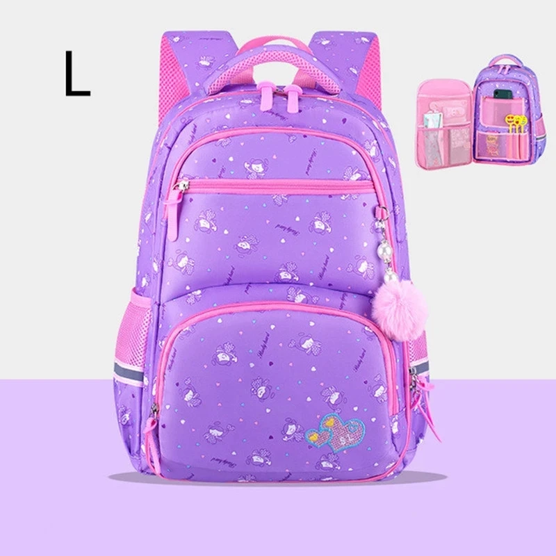 

Cartoon Print Princess School Backpack For Teenager Girls 2 Size Big Capacity Orthopedic School Bags Kid Backpacks Schoolbags